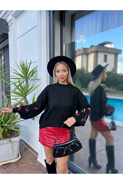 For Angels سترة تريكو مطرزة كبيرة الحجم