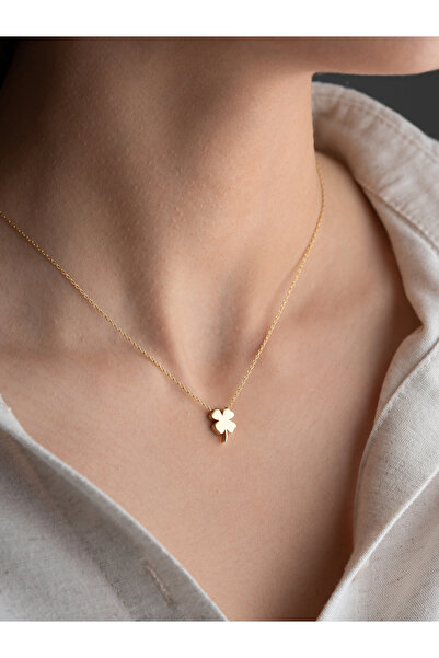 Two Arts Jewelry Dört Yapraklı Yonca Kolyesi | 925 Ayar Gümüş / 14K Altın Kaplama / Bronz Seçenekli