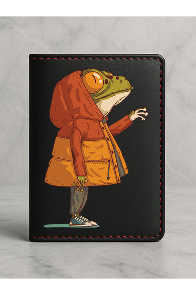 Cekuonline حافظة رخصة القيادة من الجلد الأسود من فينليكس مع حجرة للبطاقات مطبوعة عليها 'فروجر'