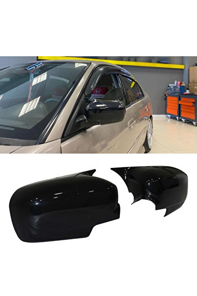 AkmTuning Honda Civic Vtec 2 Batman Yarasa Ayna Kapağı Parlak Siyah ABS 2002 ...