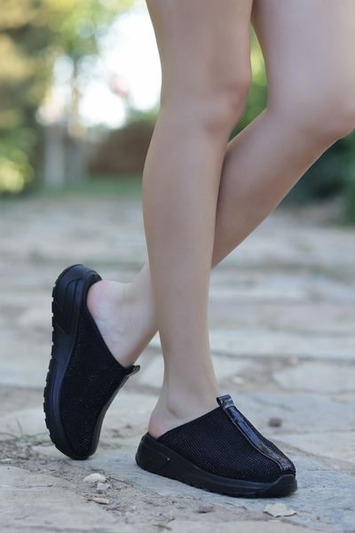 kajal ayakkabı Ljn 05 Stone Detailed Slippers