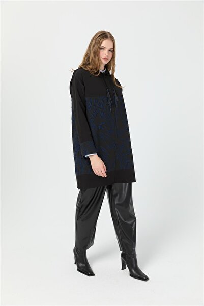 Esswaap Jakar Detaylı Kapişonlu Giy Çık Tunik Siyah