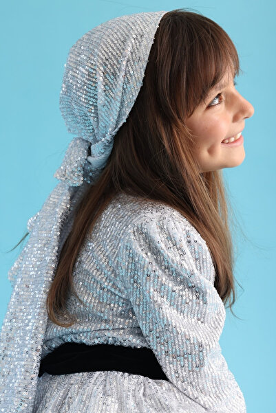 Le Mabelle Ασημένια παγιέτα τρίγωνο μπαντάνα για κορίτσια