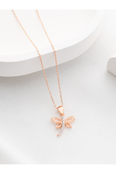 Two Arts Jewelry Kadın 925 Ayar Gümüş Kuyruğu Taşlı Yusufçuk Kolyesi | Hediye...