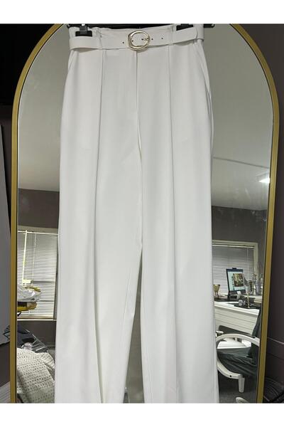 VUNTAL Belted Polyviscon Palazzo Trousers