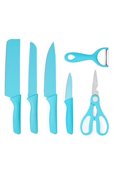 Onuvio Set de cuțite, 6 piese - Colorate și cu strat protector antiaderent - ...