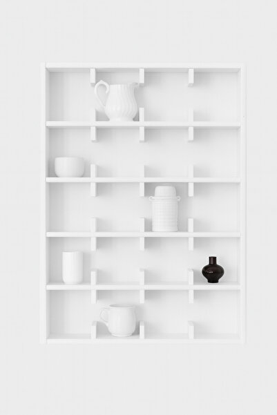 Homedit Modern Beyaz duvar rafı fincan bardak düzenleyici dekoratif mutfak dolabı