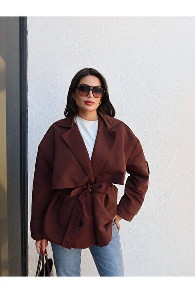ESRAHELVACI Double-Breasted Collar Belted Trench