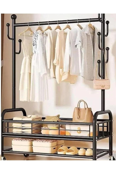 ORIAN حامل تخزين معدني مع أرفف - منظم غرفة عصري