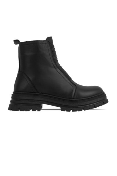 MY DERİ Jaly Жіночі черевики з натуральної шкіри на гумці, з бічною блискавко...