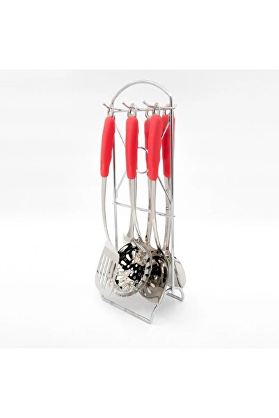 ORIAN طقم أواني طهي أحمر مكون من 7 قطع