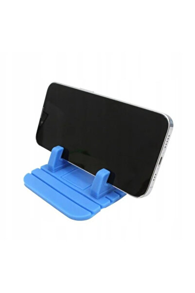 zola Rubberised car mat with phone holder, non-slip material, 120° angle, 11x9x0.5 cm, blue