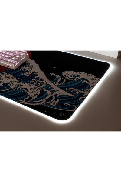 QwertyKey Mousepad γραφείου RGB JapanWave 4 χιλ. με ραμμένες άκρες