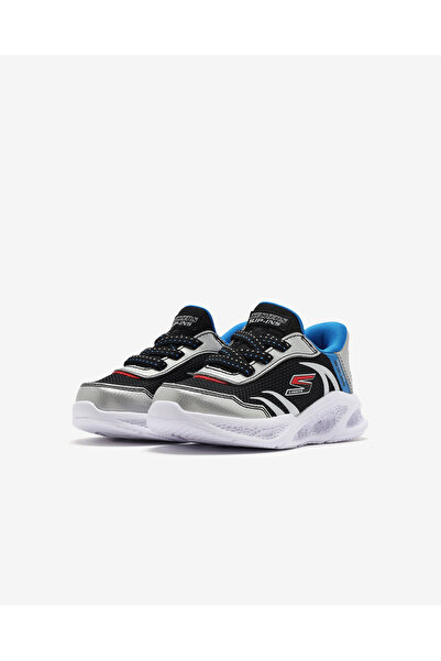 SKECHERS METEOR-LIGHTS - BRISK-BEAMS Küçük Erkek Çocuk Gri Işıklı Spor Ayakkabı 403848N SLBK