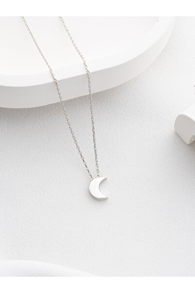 Two Arts Jewelry Kadın 925 Ayar Gümüş Hilal Kolye | Hediye Kutusunda