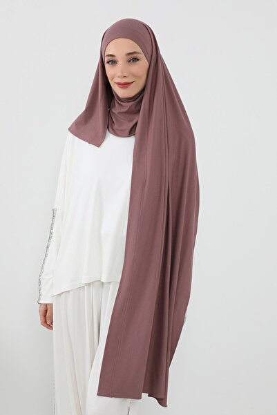 Aisha's Design Neck-Covering Veil Featuring Combed Cotton Boning Shawl, Ps-58, Dusty Rose