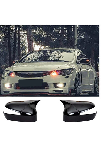 Genel Markalar Honda Civic FD6 Batman Yarasa Ayna Kapağı Parlak Siyah ABS 200...