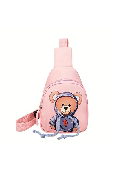 LADİJİTAL BASKI ÇÖZÜMLERİ Colorful Children's Shoulder Bag, Cute Cartoon Bear Chest Bag, Mini Size