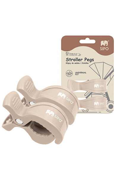 SIPO Multifunctional stroller clips, 2 pieces, Beige