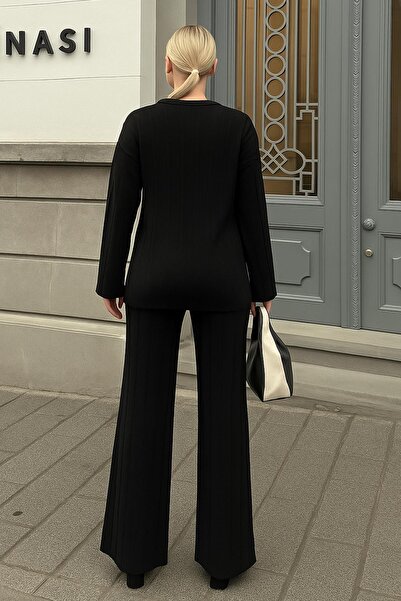 Fashion Friends Regular Fit Crew Neck Bottom-Top Knitwear Suit Set 24K0228K1