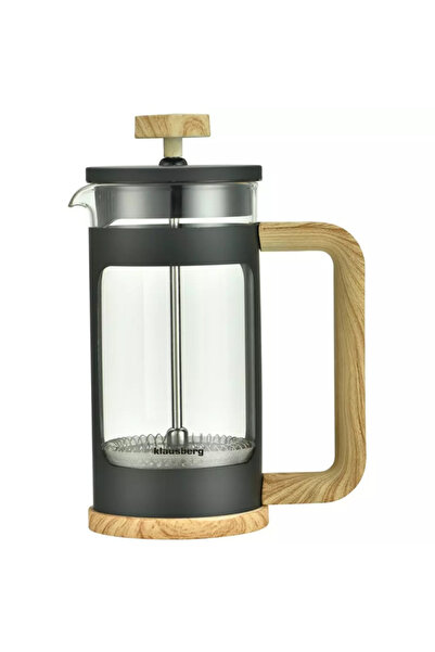 Klausberg Presă de cafea franceză KB 7679, 350 ml, sticlă, negru/maro
