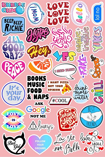 Hediyeni Al مجموعة ملصقات التعبيرات المرحة من السلسلة 1 |   ملصق لابتوب، دفتر ملاحظات، تابلت، هاتف، دفتر، بوليت
