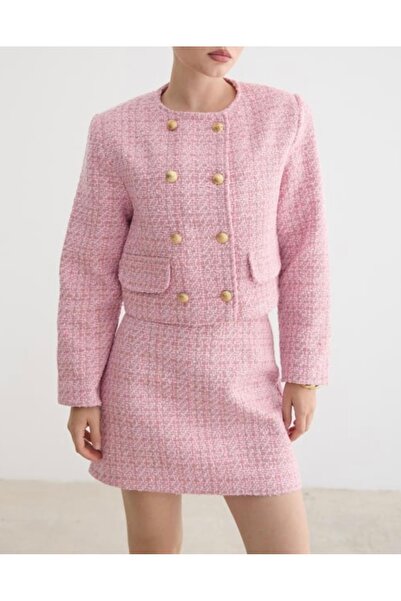 Belle Bellegance yeni gold detaylı tübit etek ceket takım