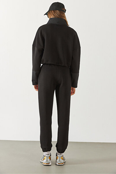 VENA Black Brenna Legged Merit Raised Sweatpants