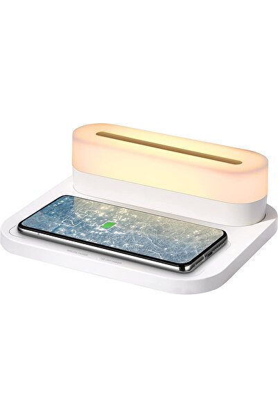 OEM LED Night Light with Wireless Charger, Compatible with iPhone/Samsung/Huawei/AirPods, White