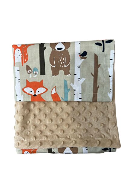 ATELIER ALEDA Patura pentru bebelusi, imprimeu animale din padure, bumbac/min...