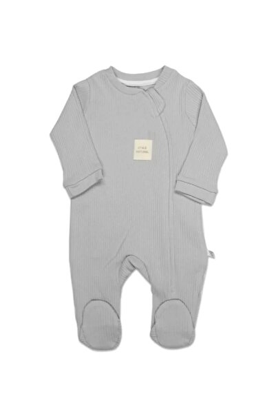 İsmiyle Al Bistyle Style Natural Zippered Baby Romper 15115 Gray