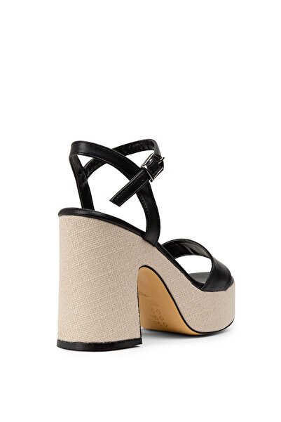 Deery Black Platform Heel Women's Sandals
