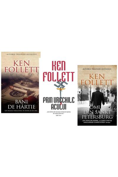 Editura Rao Books Pachet Ken Follett (3 carti): Bani de hartie. Omul