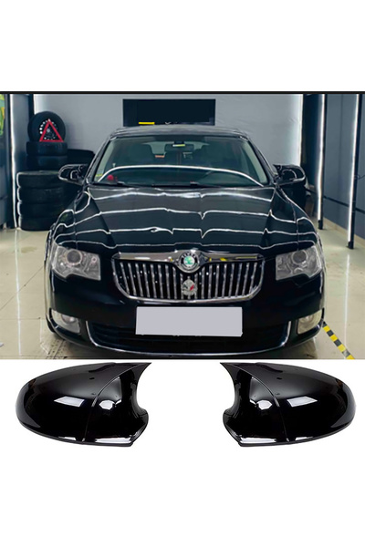 Genel Markalar Skoda SuperB B6 Batman Yarasa Ayna Kapağı Piona Black ABS 2008...