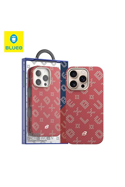 BLUEO iPhone 15 Pro Max Uyumlu MagSafe Özellikli Orijinal Karbon Gilded Tacti...