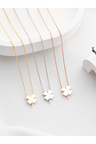 Two Arts Jewelry Dört Yapraklı Yonca Kolyesi | 925 Ayar Gümüş / 14K Altın Kaplama / Bronz Seçenekli
