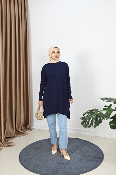 NİSUM MODA Ribbed Mercerized Tunic with Sleeves