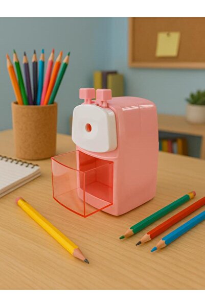 Brons 5-Stage Desktop Pencil Sharpener with Arm Pink Br-5504