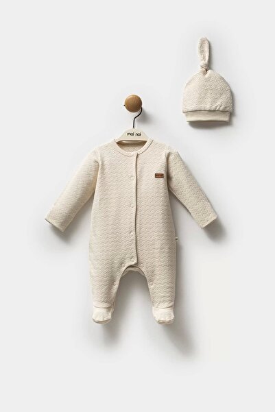 Tolzan Moi noi beige romper with hat mnb1249