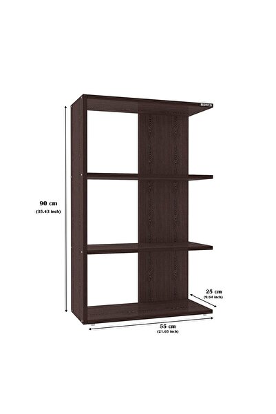 Modern home Black 4-Shelf Wooden Bookcase – 110 cm Storage for Living Room, Bedroom & Office