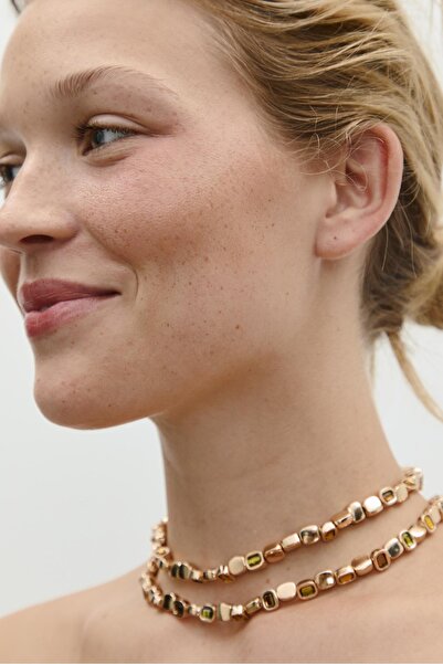 Stradivarius Set 2 metal boncuklu kolye