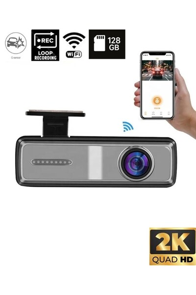 Wevolt WİFİ EKRANSIZ ÖN KAMERA 1440P 2K Geniş Açı Gece Görüşlü Akıllı Araç İç...