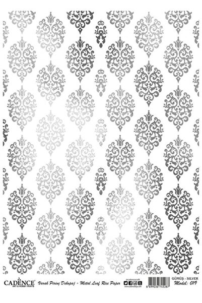 Cadence Silver Leaf Brass Decoapaj Paper - Model 19