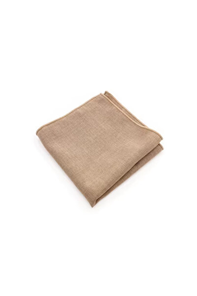 KESNUP Men's suit jacket pocket square, plain pattern, Beige