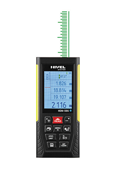 Nivel System Telemetru cu laser verde 50 m HDM-50G cu USB/Bluetooth