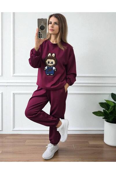 MAXORA SHOP Loose-fitting viscose suit with playful print La Bubu-style
