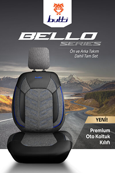 BUTTİ Bello Series Linen Fabric Premium Car Seat Cover |   Full Set with Orthopedic Support, Front and Back