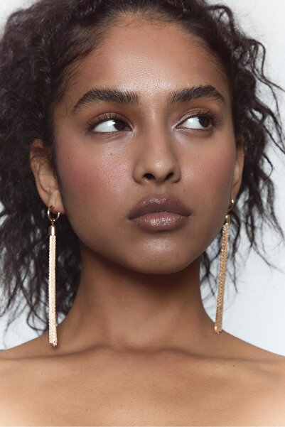 Stradivarius Metal pompom dangle earrings