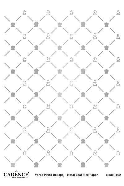 Cadence ورق ديكور نحاسي فضي اللون - موديل 32
