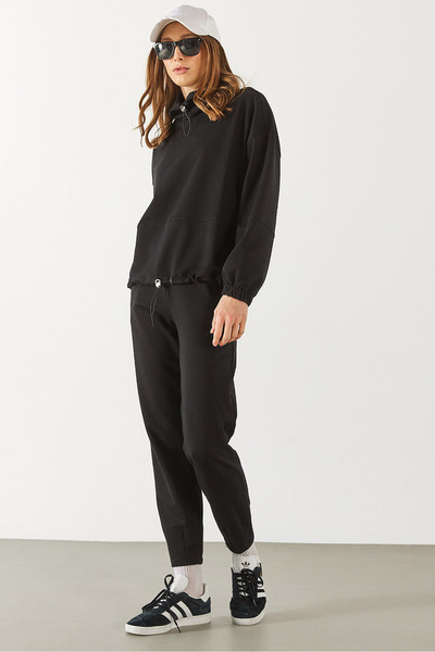 VENA Norah Μαύρο Άνετο Φούτερ